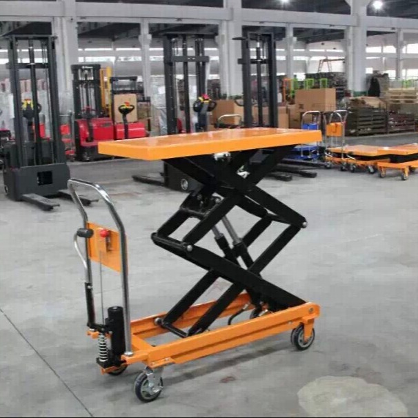 手动液压升降平台车移动剪叉式电动升降机模具平台车升降工作台