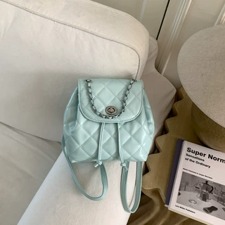 外贸小众设计菱格链条高级质感百搭双肩包外贸通勤背包bags手提包