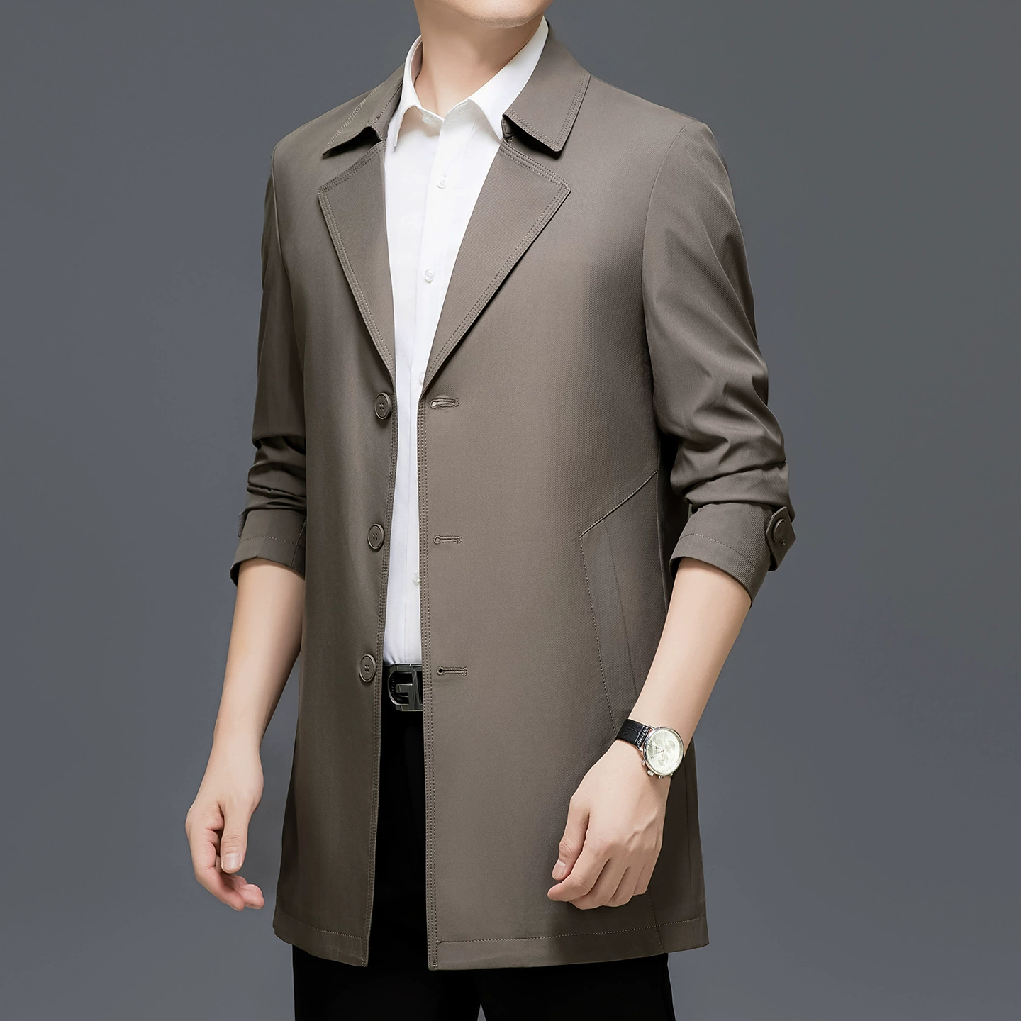 Осеннее trench coat, модная мужская куртка