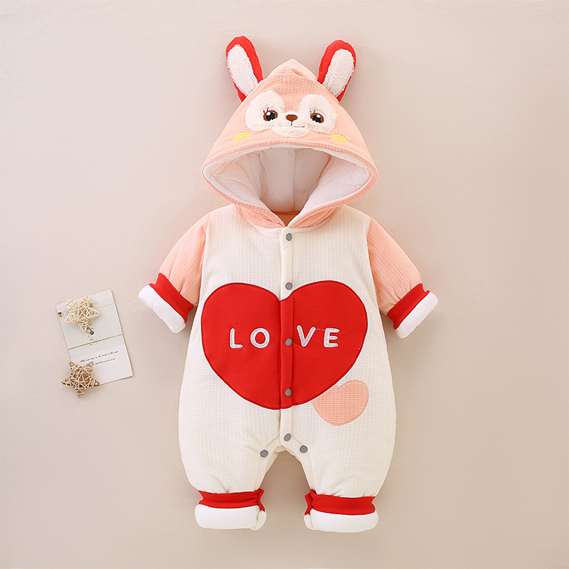 Otoño e invierno ropa de bebé algodón y engrosamiento cálido 260g mono recién nacido masculino y femenino ropa de bebé mameluco