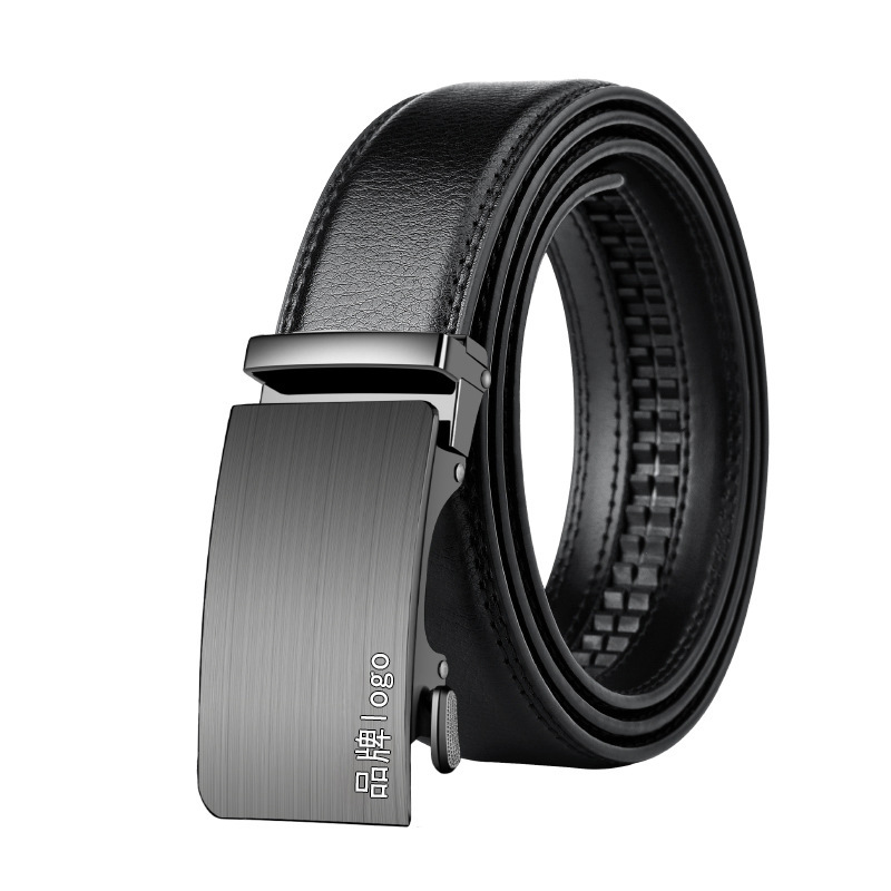 Cinturón de cuero para hombres 2025 nuevo cinturón de cuero de hebilla automática, cinturón de cuero de alta calidad, pantalones de piel de vaca de mediana edad, cinturón de piel de vaca de segunda capa