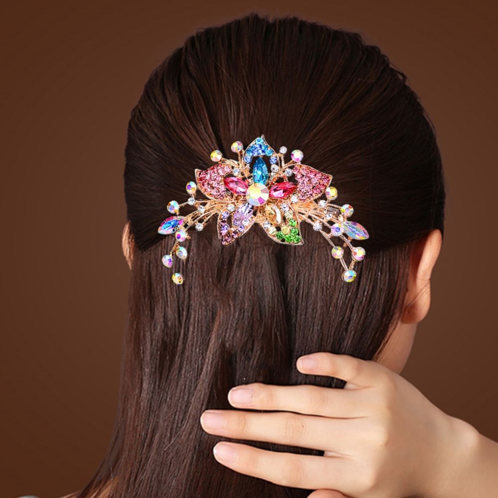 Peine de inserción de diamante de aleación Peine de pelo de estilo coreano rizador de pelo de las mujeres flequillo peine cabeza de bola peine de pelo peine de cinco dientes accesorios para el cabello mujeres