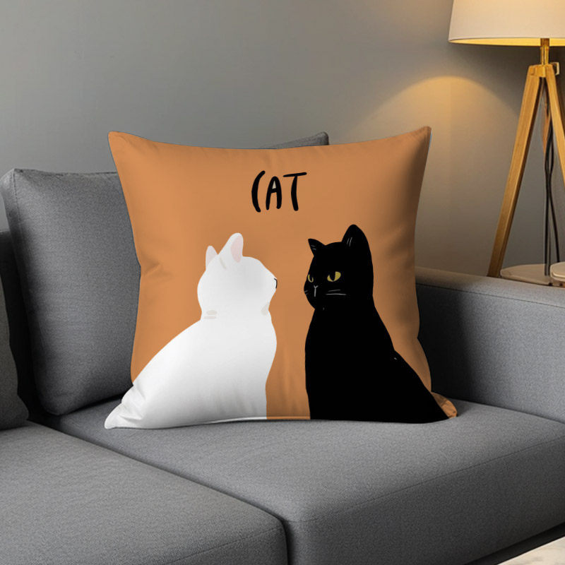 Luz de lujo nórdico simple almohada de viento naranja geométrica impresa de doble cara cojín de ventana flotante decoración sofá sala de estar almohada