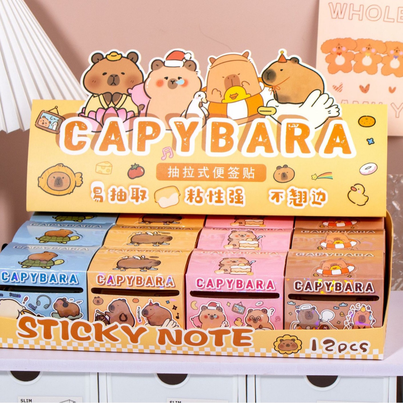 Papel de papel de notas desgarrable de alto valor facial de capíbala tipo extraíble, corrección de errores de la escuela primaria, pegatinas de notas escritas