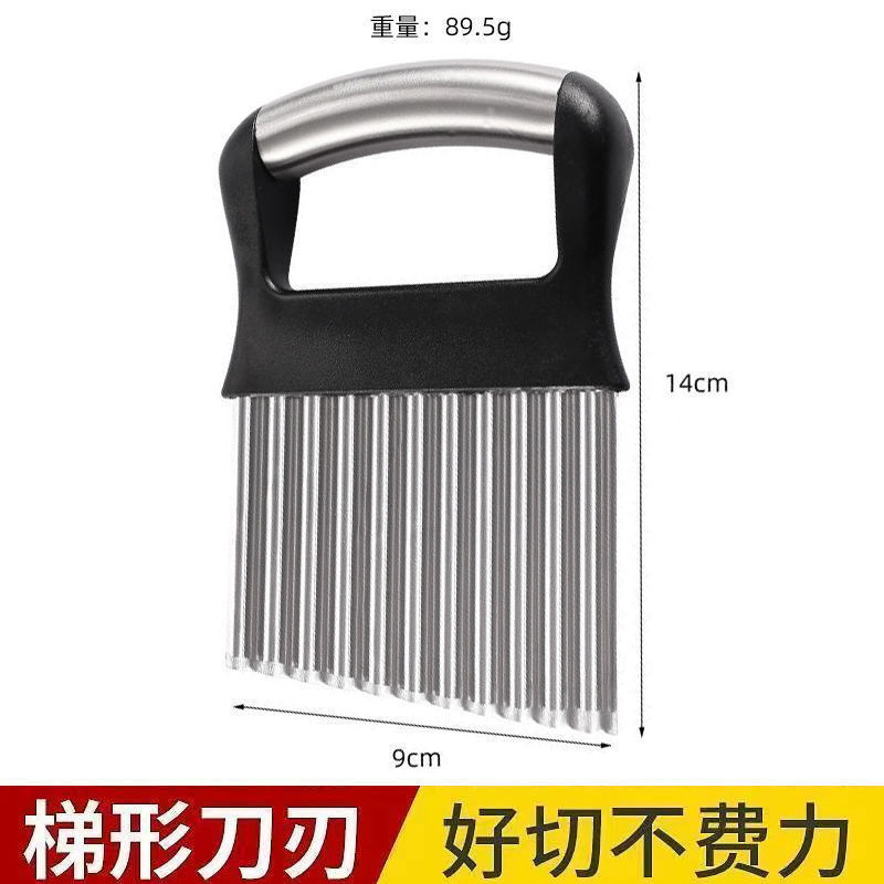 新加深纹波浪刀家用304不锈钢狼牙土豆刀切菜花式波纹切菜器家用|undefined
