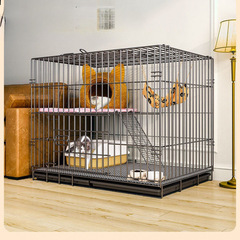 トイレ付き家庭用猫ケージ、屋内2階建て、場所をとらない、広いフリースペース、猫の巣、猫ハウス、ヴィラ