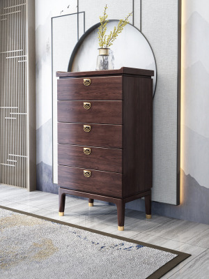 红橡木斗柜实木新中式现代简约卧室家具收纳储物五斗橱收纳柜子