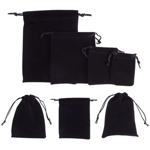 Black jewelry drawstring drawstring velvet bag glasses bag jewelry packaging small cloth bag Power Bank storage bag in stock
