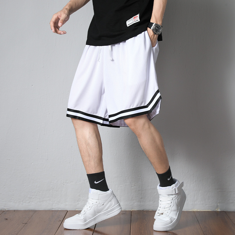 Pantalones cortos de verano para hombres Pantalones cortos de Baloncesto de los hombres de los deportes americanos sueltos transpirables pantalones cortos de seda de hielo para hombres de secado rápido