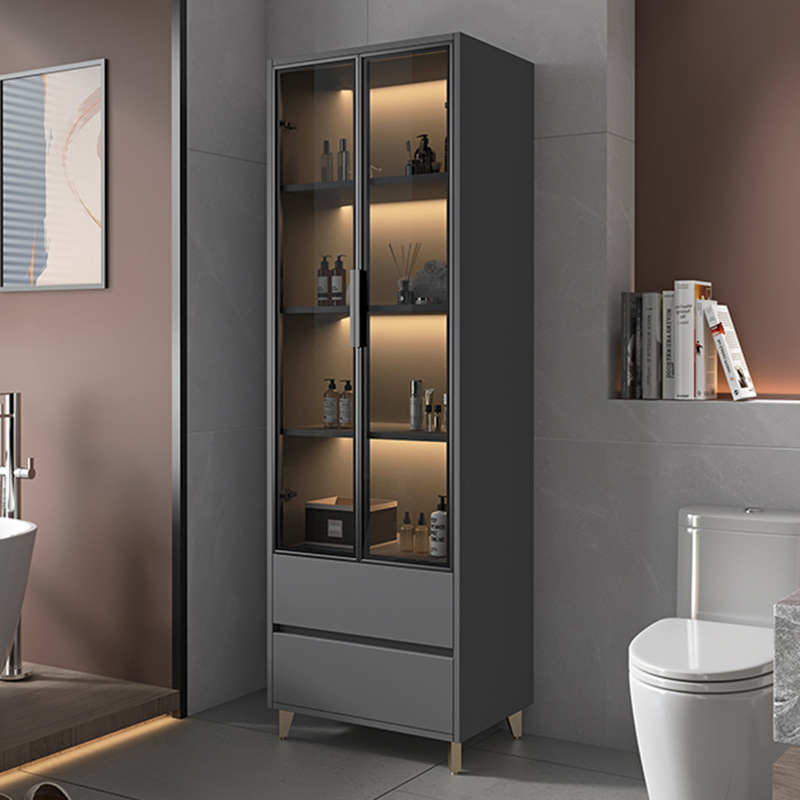 輕奢邊櫃實木儲物收納智能感應立櫃衛生間客廳臥室落地文件置物櫃