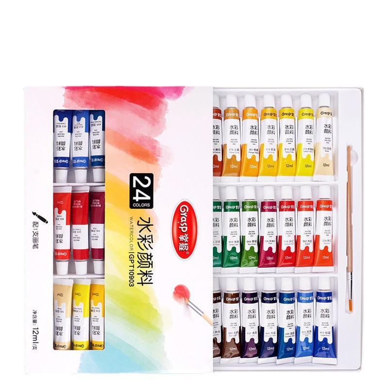 Mastering watercolor painting pigment set for beginners, 36 colors, 24 colors, 18 colors, 12 colors,