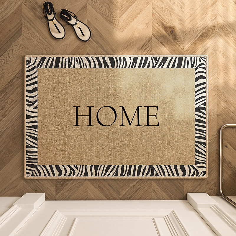 Luz de lujo americano de alto grado alfombra de la puerta de entrada interesante absorbente antideslizante resistente a las manchas hogar creativo Loop alfombra de piso de terciopelo