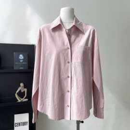 HellooEat 通勤百搭纯色衬衫2025春季法式经典款气质长袖上衣女