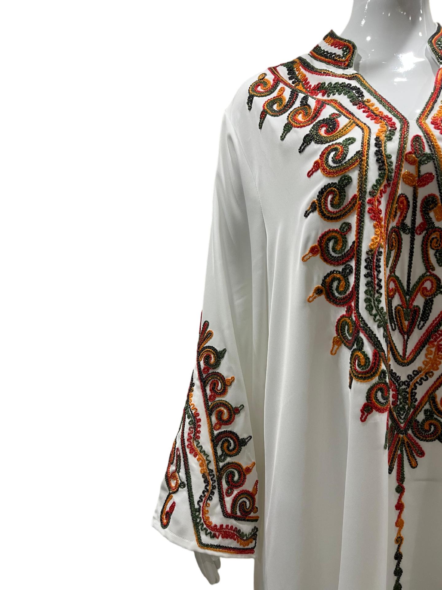 New In Stock Muslim Embroidered Robe, Middle Eastern Clothing, Abaya, Loose-fitting Women's Long Dress From Dubai,_ecoleips.com