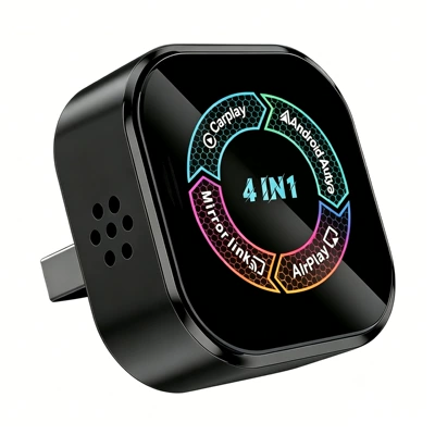Best-selling 4-in-1 Apple and Android Simsiz CarPlay və Android Auto - black-aluminum-alloy-colored-lenses-overseas-version-four-in-one
