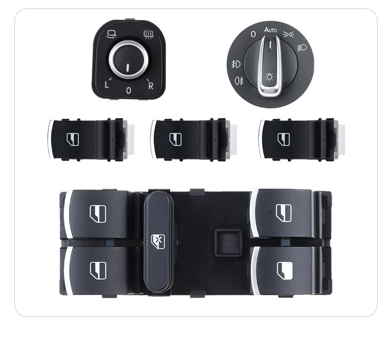 Glass Lift Switch 6-Piece Set Suitable for Volkswagen Magotan Sagitar Golf 5Nd959857 Headlight Switch