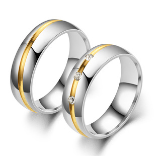 2021 manufacturers new European and American fashion gold personality inlaid zircon ring lovers exquisite three diamond tail ring wholesale
