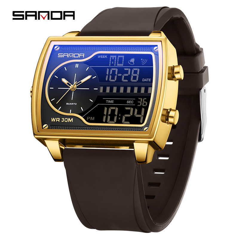 SANDA reloj electrónico de transmisión en vivo popular reloj electrónico de hombre nocturna multifuncional reloj electrónico de cuarzo