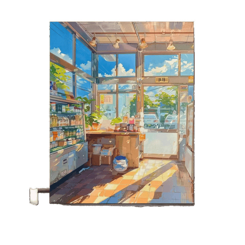 宮崎駿の夏のデジタル油絵、手描きの色付け、減圧、高価値のリビングルームの装飾絵画、ギフト|undefined