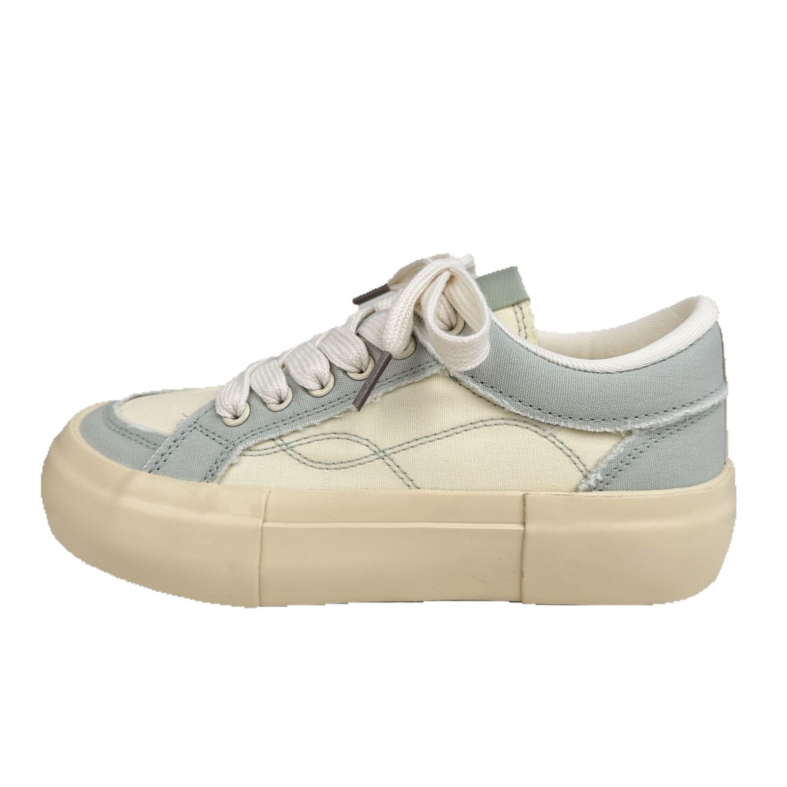 Zapatos de lona de fondo grueso de ondas distantes para mujeres 2025 nuevo verano transpirable delgado versátil zapatos blancos casuales zapatos de patinaje image 6