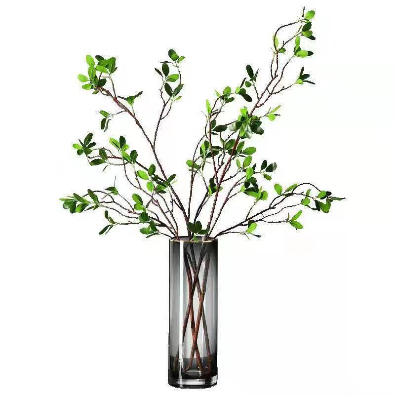 Luz de lujo de oro pintura de vidrio transparente florero de flores secas sala de estar decoración de flores creativo simple nórdico acuático arreglo floral