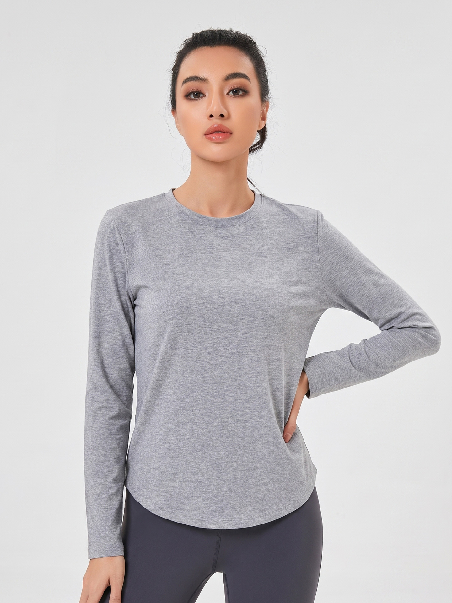 Autumn and winter yoga wear long-sleeve love t-shirt running fitness base shirt Pilates training wear women's sports top