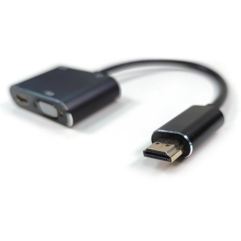 HDMI на VGA+HDMI с питанием аудио адаптер HDMI2 в 1 кабель HDMI/VGA поддерживает 4K дисплей