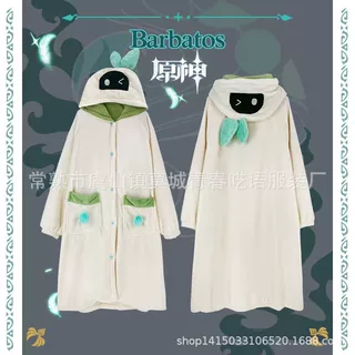 冬美乐蒂原神温迪风精灵cos狐狸加绒法兰绒家居服睡衣二次元睡袍