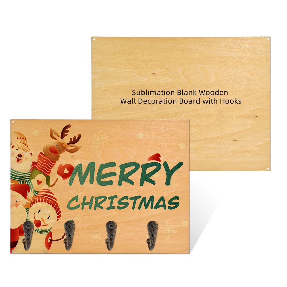 Nuevos productos directos de transferencia de calor madera placa de gancho de pared de sublimación de calor placa de gancho de madera al por mayor