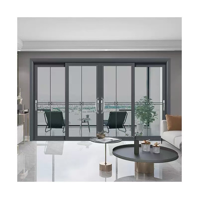 Customized Aluminum Alloy Doors and Windows with Two or Three Tracks and Screen for Living Room, Kitchen, and Balcony, Heavy-Duty Sliding Doors