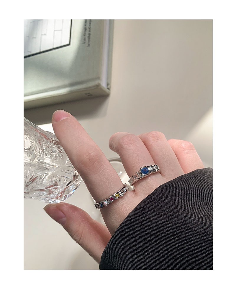 Korean Style Round Alloy Irregular Gold Plated Zircon Womenu0027S Open Ring 1 Piece
