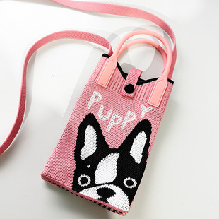 New Niche Design Women's Bag Cute Cartoon Knitted Handbag Shoulder Crossbody Mini Bag Mobile Phone Bag