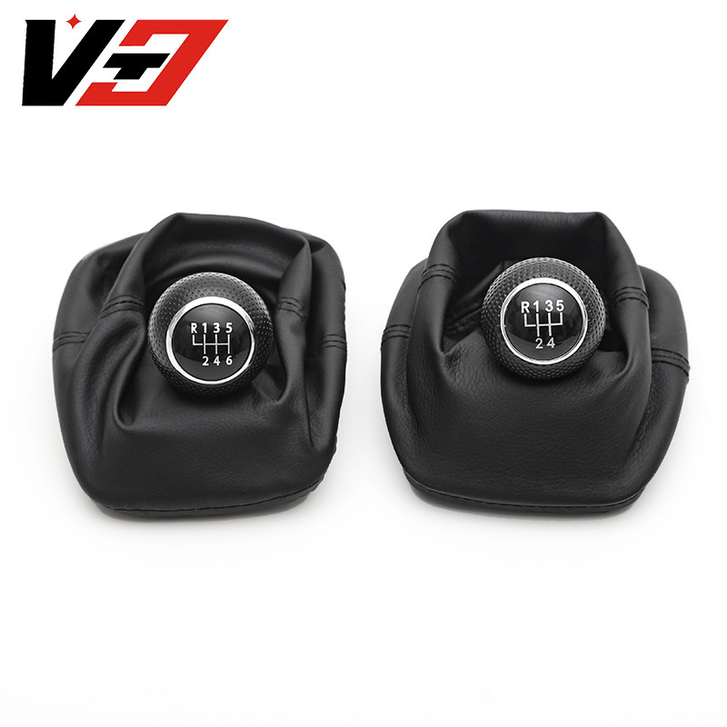 Suitable for Volkswagen Golf 4 Golf 5 Car Gear Head Black Leather Dust Cover Shift Assembly Accessories