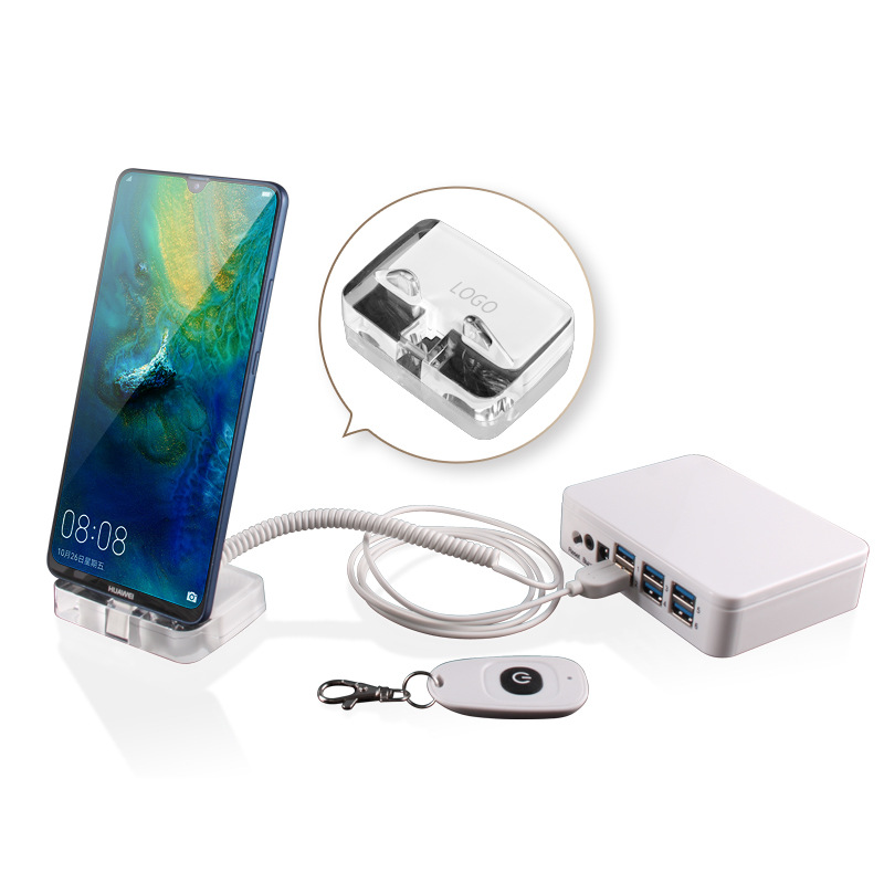 Mobile Phone Anti-theft Device3.5 Multi-channel Charging Alarm Display Stand Huawei Mobile Phone Charging Off-hook Experience Anti-theft Base
