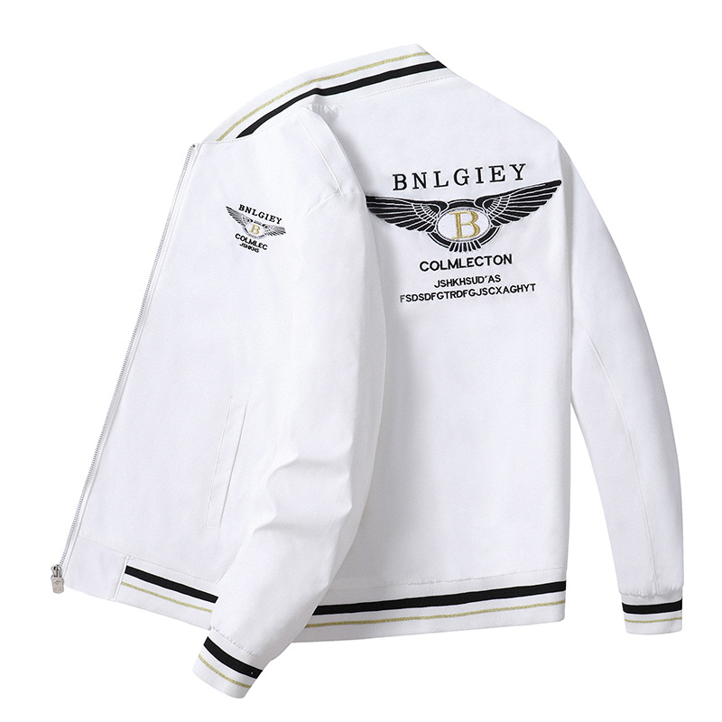 Chaqueta transfronteriza hombres 2023 nueva primavera y otoño marca de moda coreana casual bordado collar de soporte uniforme de béisbol chaqueta de hombre al por mayor