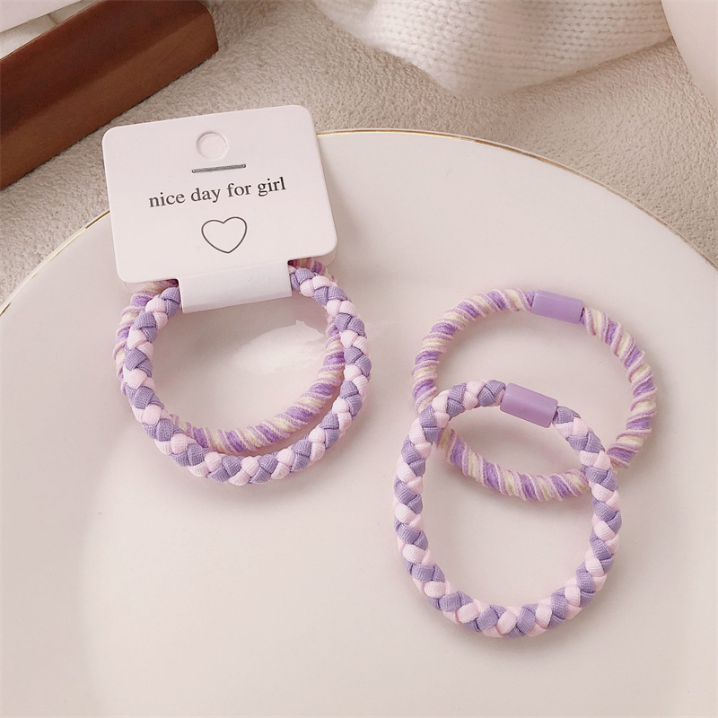 A principios de la primavera nueva cuerda de cabeza de color caramelo anillo de cabello coreano de niña de alta elasticidad universal cola de caballo cuerda de cabello adornamiento para el cabello