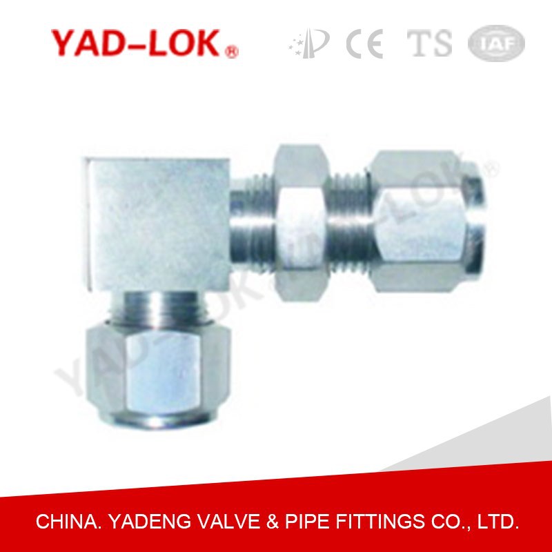 YAD亚登不锈钢卡套式穿板90度终端接头  国产 出口