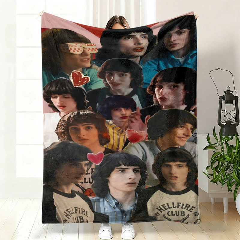 Плюшевая флисовая плед-одеяло BylerCP (в стиле Stranger Things), мягкий для отдыха, 70×100–150×200 см