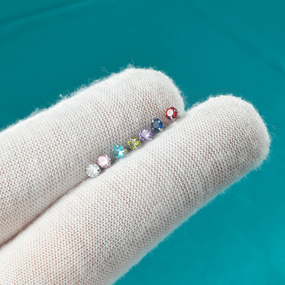 Daily Occasion 1 Piece Ear Cartilage Rings & Studs IG Style Geometric 304 Stainless Steel Zircon Inlay Zircon Eyebrow Studs