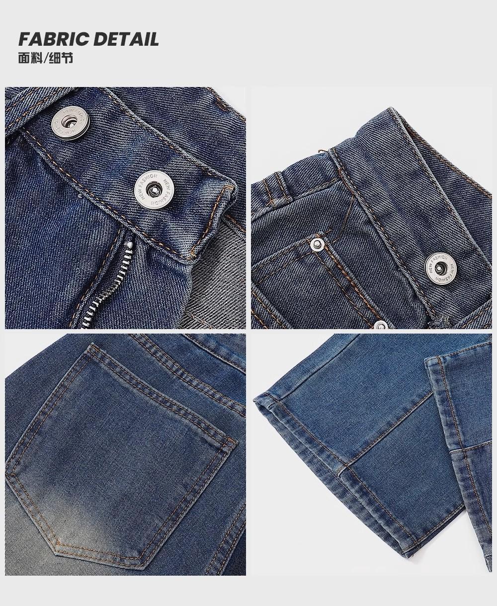 boy Black Cargo Jeans For Men, Design Sense Deconstructed Pants, European And American High Street Tall Flared Pants_voghion.com