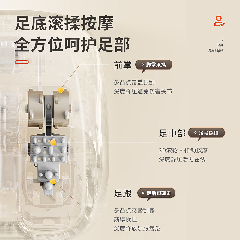 新款足部按摩器全自动滚轮揉捏热敷脚底足底全包裹足疗机按摩仪|undefined