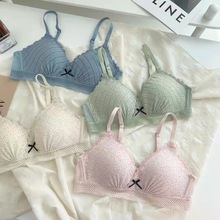 纯欲仙气少女小胸文胸显大聚拢内衣抹胸少女性感蕾丝边无钢圈文胸