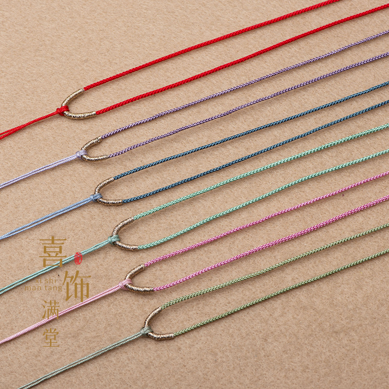 Thin Pendant Lanyard Handmade Gold Woven Unisex Jade Necklace Rope Baby Simple Red Rope Adjustable