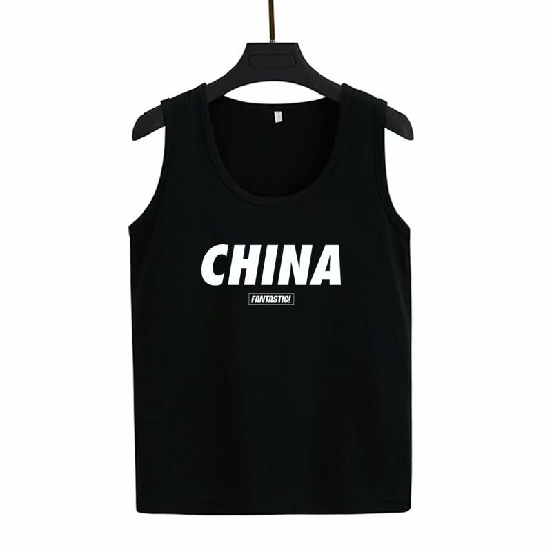 2024 Summer New Vest Student Trendy Sleeveless T-shirt Men's Trendy Brand All-match I-shirt Men's Ins Hong Kong Style T-shirt