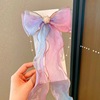 Small princess costume, rainbow hairgrip, hair accessory with bow for princess, ponytail, hairpins, gradient