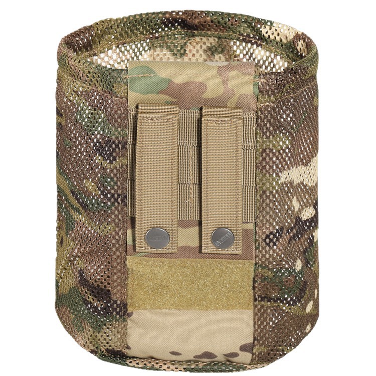 Cross-border outdoor tactical folding mesh storage bag with adjustable drawstring closure, portable water bottle mesh bag, portable recycling bag