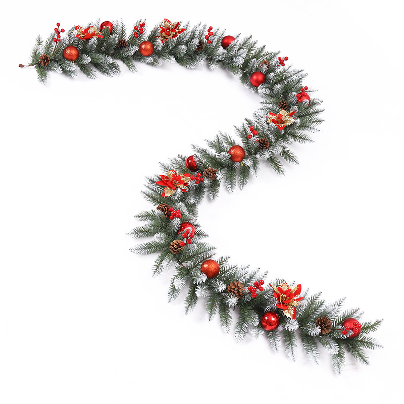 Transfronterizo de Navidad ratán PVC decoración de Navidad ratán hotel centro comercial bar puerta colgante decoración de Navidad cifrado de ratán