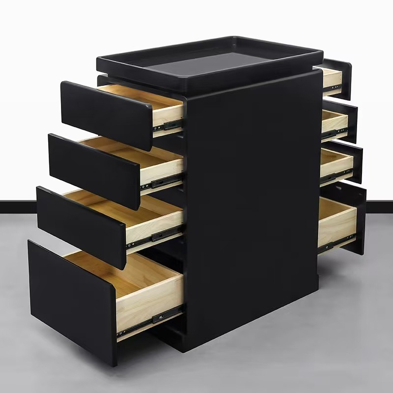 Gabinete de herramientas de moda barbería proceso de pintura de cocción multicapa armario de almacenamiento tipo cajón con lámpara de gran capacidad