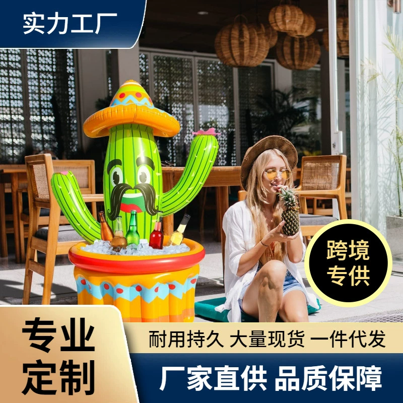 Трансграничные новый продукт в наличии Надувные Альпака ведро льда ПВХ бассейн кактус ведро льда партии напитков охладитель вина