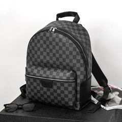 潮牌大容量男性リュックサック軽ビジネスパソコン文字柄リュックサックファッション新型男性リュックサック2025